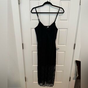 H&M Lace Midi Black Dress Size Large